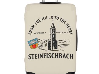 Steinfischbach Travel Luggage Cover — From the Hills to the Heart Coordinates & Crest