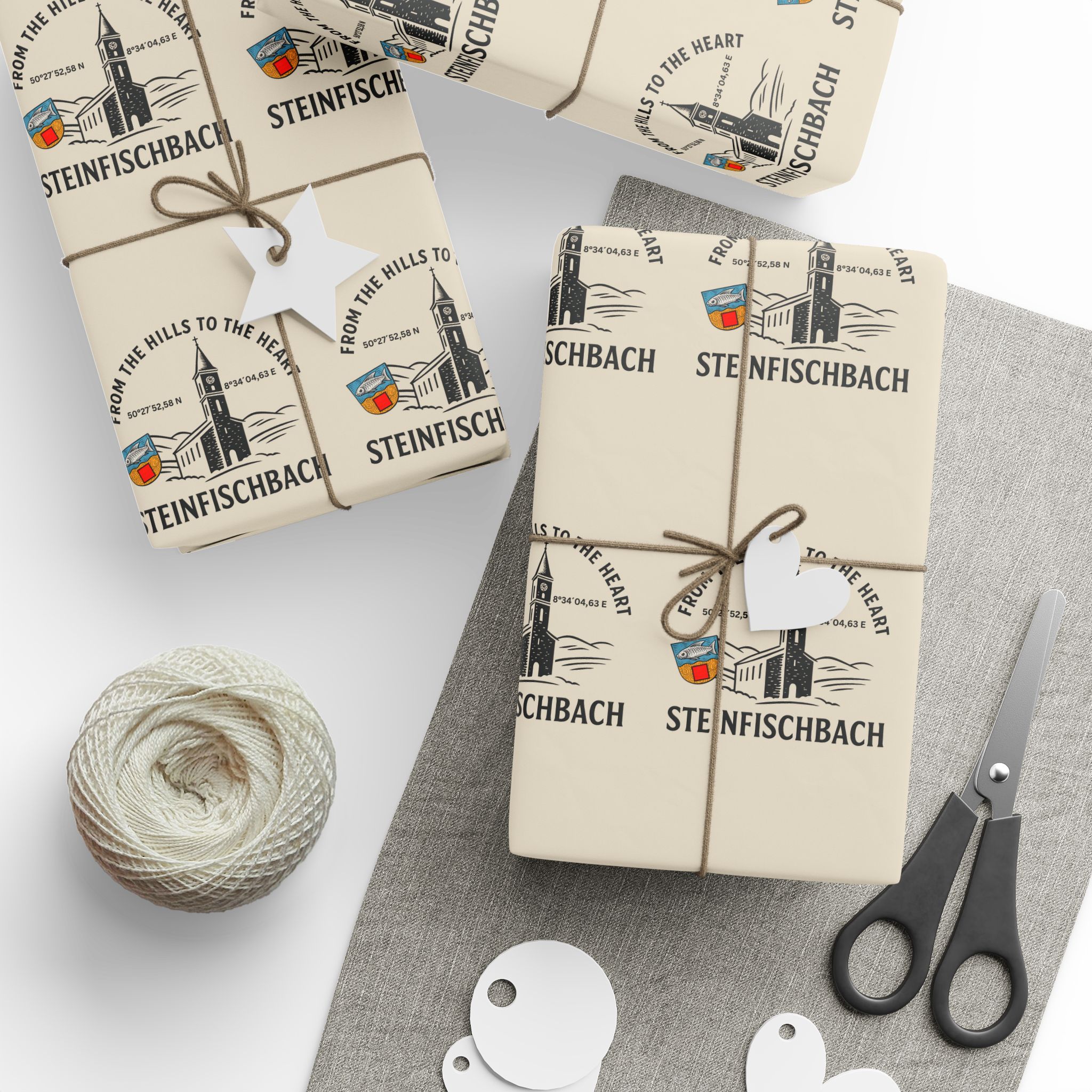 Wrapping Paper Roll — Vintage Tattoo Flash ‘From the Hills to the Sea’ Pattern – Bild 3